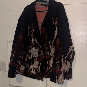 Men’s Black Graphic Print Jacket